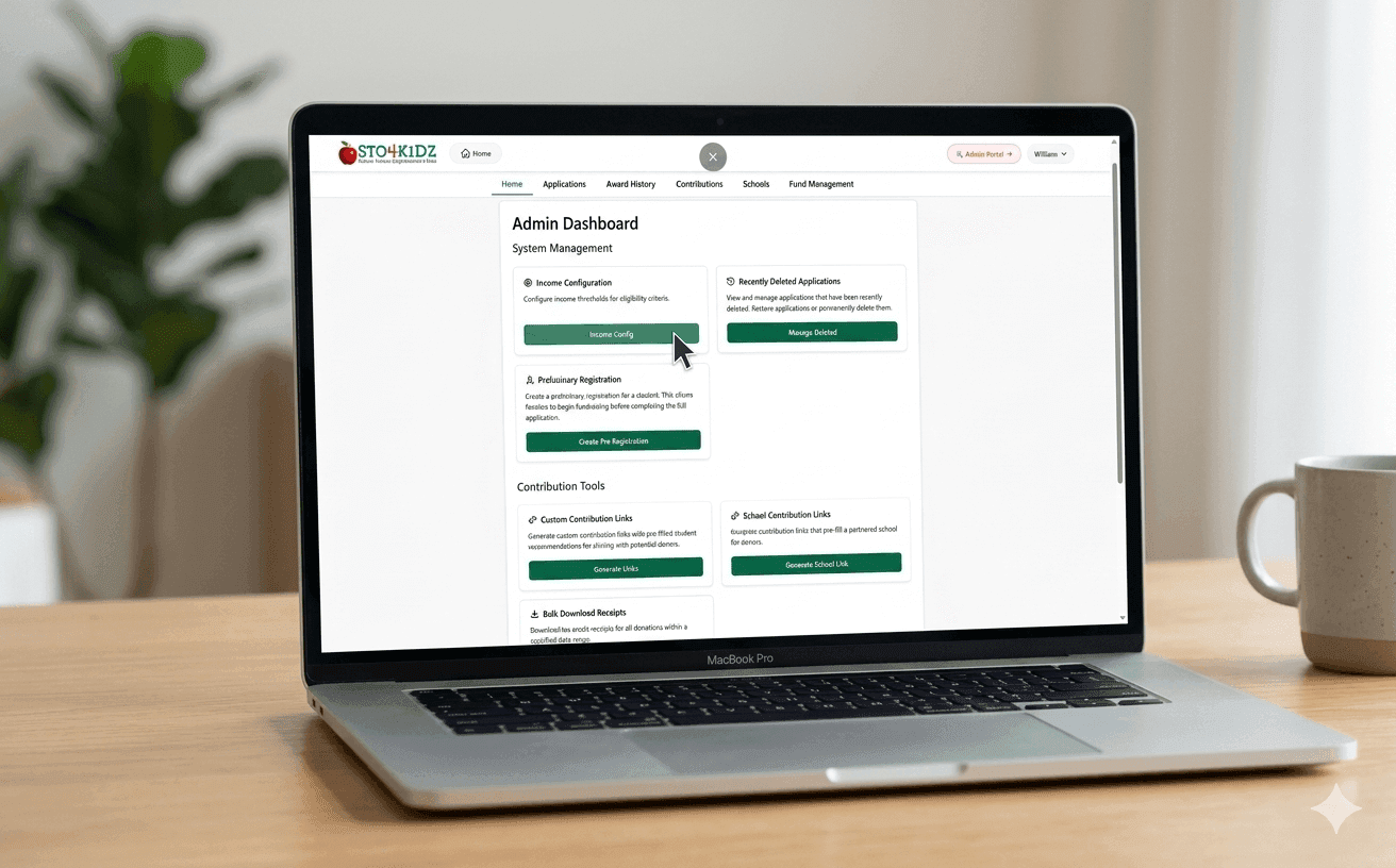 STO4KIDZ Scholarship Management System